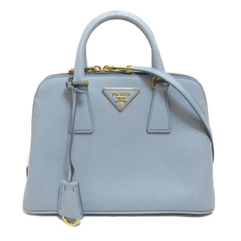 PRADA 2way handbag Blue Light blue leather Safiano leather 